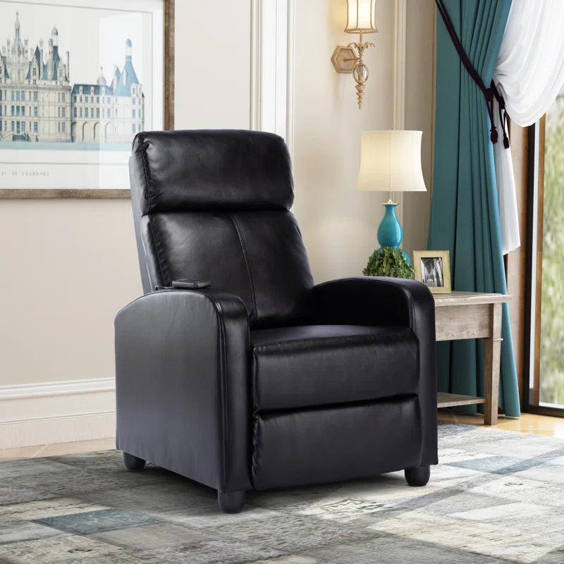 25.6" Wide Modern Soft Breathable Faux Leather Massage Home Theater Individual Seat with Remote Control (Set of 4)