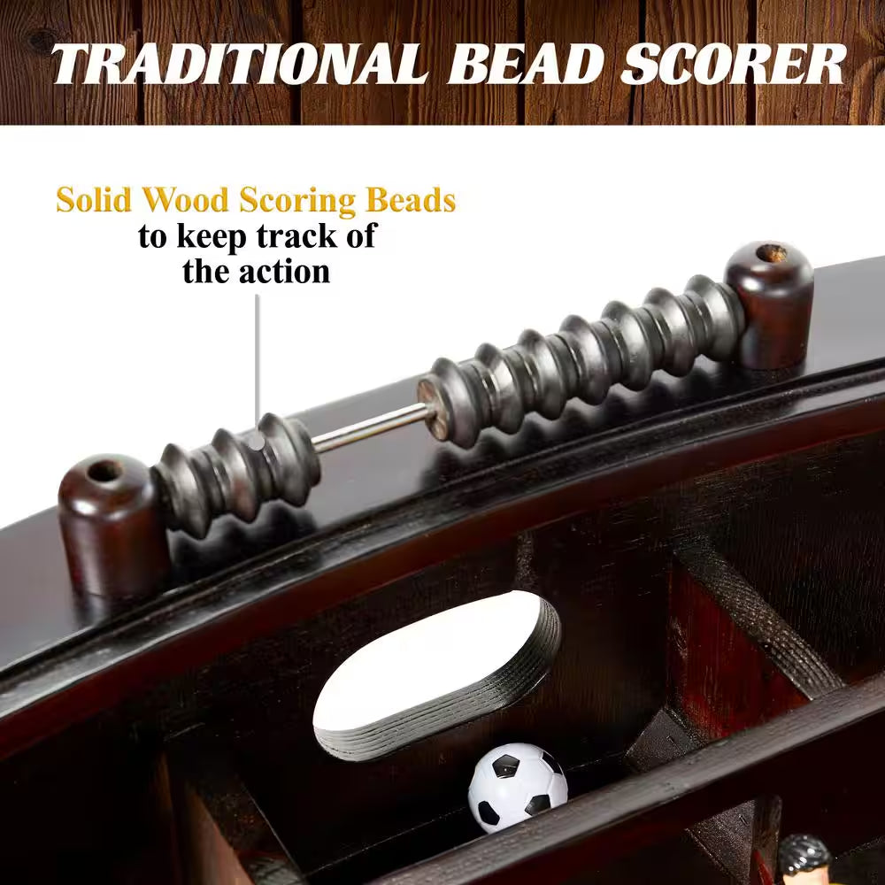 42 In. Foosball Coffee Table, Durable and Stylish Contemporary Design with Tabletop Sports Soccer Balls
